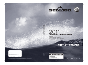 Sea-doo RXP-X, GTS PRO 2011 Manuel du propriétaire | Fixfr