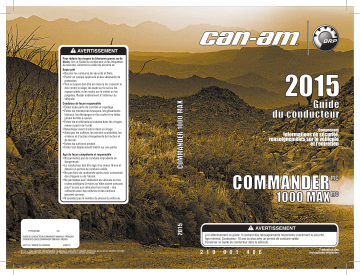 Can-Am Commander 1000 MAX 2015 Manuel du propriétaire | Fixfr