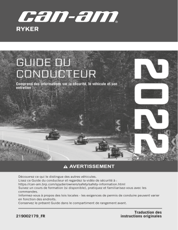 Can-Am RYKER Series 2022 Manuel du propriétaire | Fixfr