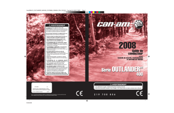 Can-Am Outlander 400 2008 Manuel du propriétaire | Fixfr