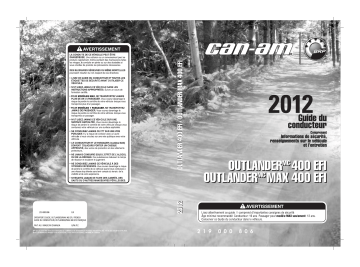 Can-Am Outlander 400 EFI 2012 Manuel du propriétaire | Fixfr