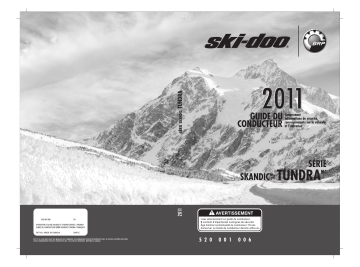 Ski-Doo Tundra Series 2011 Manuel du propriétaire | Fixfr