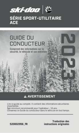 Ski-Doo Sport-Utility ACE Series 2023 Manuel du propriétaire | Fixfr