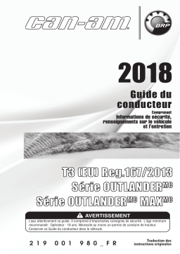 Can-Am T3 Reg. 167_2013 Outlander Series Outlander MAX Series 2018 Manuel du propriétaire