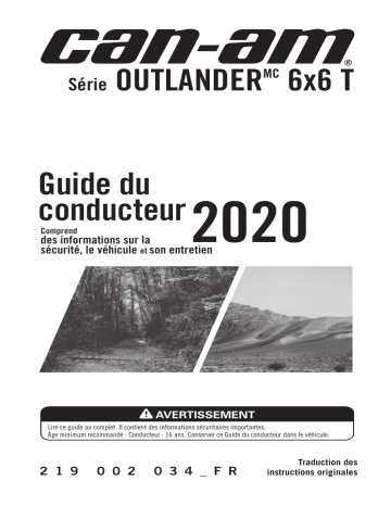 Can-Am Outlander 6x6 T Series_450 2020 Manuel du propriétaire | Fixfr