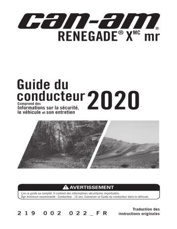 Can-Am Renegade X mr 2020 Manuel du propriétaire | Fixfr