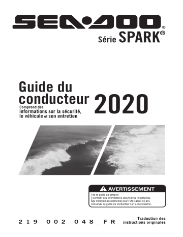 Sea-doo Spark Series 2020 Manuel du propriétaire | Fixfr