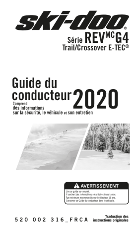Ski-Doo REV G4 Trail_Crossover E-TEC Series 2020 Manuel du propriétaire | Fixfr