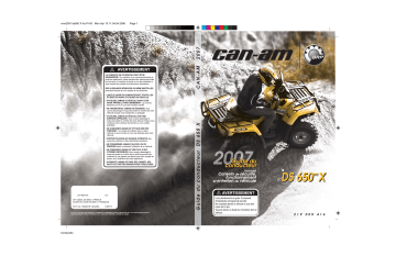 Can-Am DS 650 X 2007 Manuel du propriétaire | Fixfr