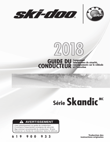 Ski-Doo Skandic 2018 Manuel du propriétaire | Fixfr