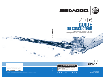 Sea-doo SPARK Series 2016 Manuel du propriétaire | Fixfr