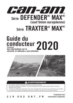 Can-Am Defender MAX / Traxter MAX Series 2020 Manuel du propriétaire