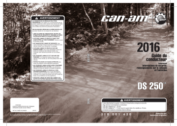 Can-Am DS 250 2016 Manuel du propriétaire | Fixfr
