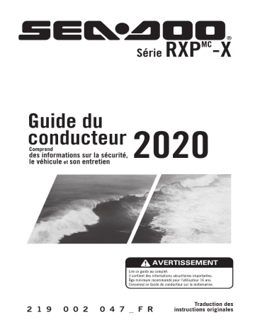 Sea-doo RXP X Series 2020 Manuel du propriétaire | Fixfr