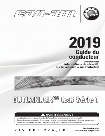 Can-Am Outlander 6x6 T Series_450 2019 Manuel du propriétaire | Fixfr
