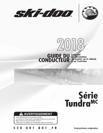 Ski-Doo Tundra Series 2018 Manuel du propriétaire | Fixfr