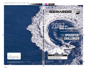 Sea-doo 150 Speedster Series 2007 Manuel du propriétaire | Fixfr