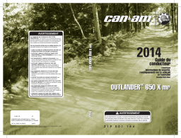 Can-Am Outlander 650 Xmr 2014 Manuel du propriétaire