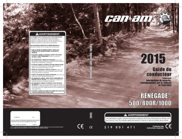 Can-Am Renegade 500/800R/1000 CE 2015 Manuel du propriétaire | Fixfr