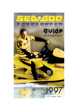 Sea-doo GSX Limited (Model 5625) 1998 Manuel du propriétaire