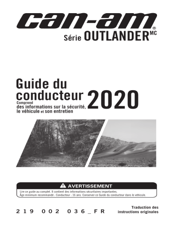 Can-Am Outlander Series_450/570 2020 Manuel du propriétaire | Fixfr