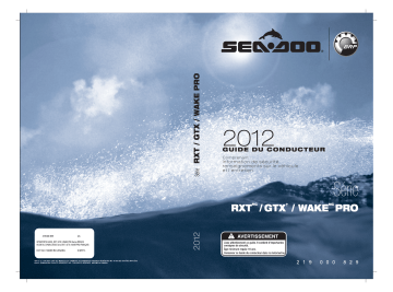 Sea-doo RXT, GTX, WAKE PRO Series 2012 Manuel du propriétaire | Fixfr