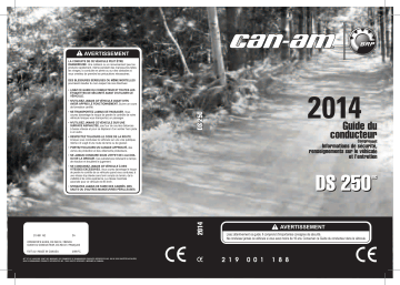 Can-Am DS 250 CE 2014 Manuel du propriétaire | Fixfr