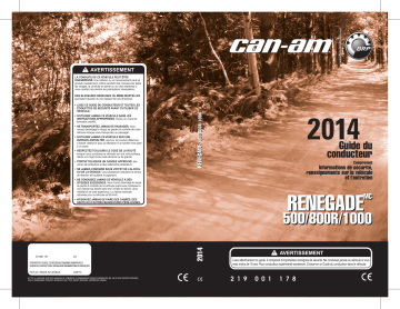 Can-Am Renegade 500/800R/1000 CE 2014 Manuel du propriétaire | Fixfr