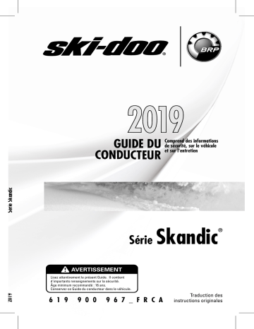 Ski-Doo Skandic 2019 Manuel du propriétaire | Fixfr