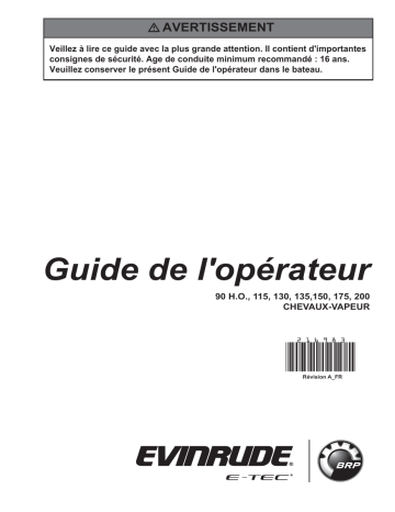 AFI & Newer EV 90 H.O. | AFI & Newer EV 130 | Evinrude AFI & Newer EV 115 Manuel du propriétaire | Fixfr