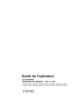 Evinrude EV PORTABLE 9.8 2012 Manuel du propriétaire