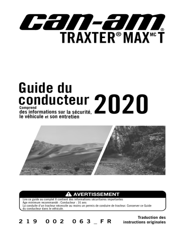 Can-Am Traxter MAX T Series 2020 Manuel du propriétaire | Fixfr