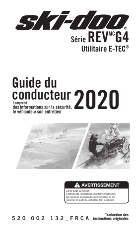 Ski-Doo REV G4 Utility E-TEC Series 2020 Manuel du propriétaire | Fixfr