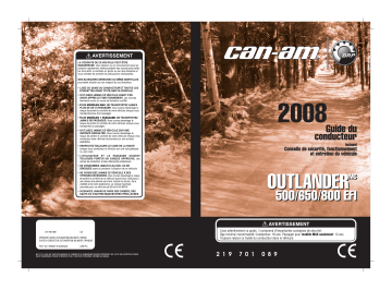 Can-Am Outlander 500/650/800 2008 Manuel du propriétaire | Fixfr