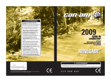 Can-Am Renegade 500/800/800 X 2009 Manuel du propriétaire | Fixfr