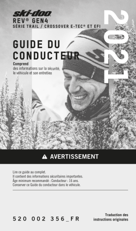 Ski-Doo REV GEN4 Trail_Crossover E-TEC and EFI Series 2021 Manuel du propriétaire | Fixfr