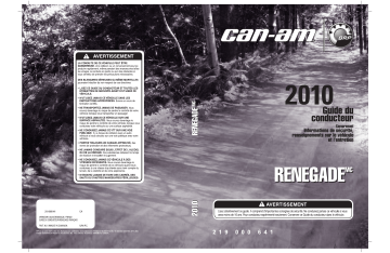 Can-Am Renegade 500/800/800 X/800 X xc 2010 Manuel du propriétaire | Fixfr