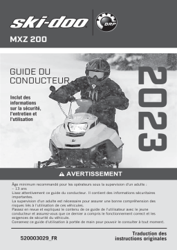 Ski-Doo MXZ 200 2023 Manuel du propriétaire