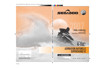 Sea-doo RXT 2007 Manuel du propriétaire | Fixfr