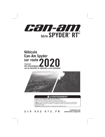 Can-Am Spyder RT 2020 Manuel du propriétaire | Fixfr
