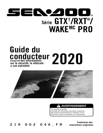 Sea-doo GTX RXT Wake PRO Series 2020 Manuel du propriétaire | Fixfr