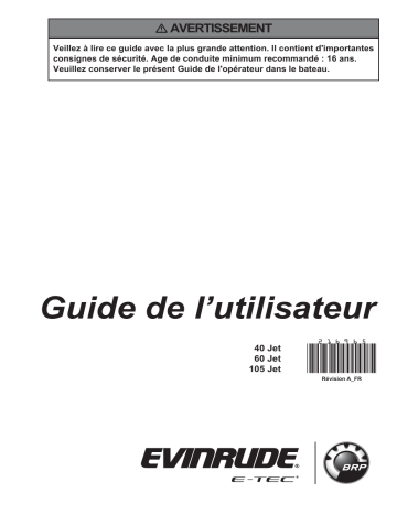 AGD & Newer EV 40 Jet | ABF EV 105 Jet 60° V6 | AFD & Newer EV 60 Jet | Evinrude AFA EV 60 HP Jet Manuel du propriétaire | Fixfr