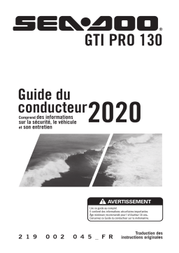 Sea-doo GTI PRO 130 Series 2020 Manuel du propriétaire