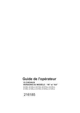 Evinrude EV PORTABLE 15 2012 Manuel du propriétaire