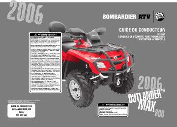 Can-Am Outlander 800 Max/800 Max XT 2006 Manuel du propriétaire | Fixfr