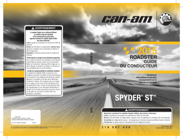 Can-Am Spyder ST 2015 Manuel du propriétaire | Fixfr