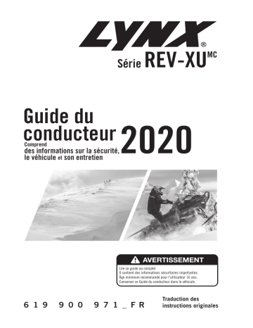 Lynx REV-XU Series 2020 Manuel du propriétaire | Fixfr