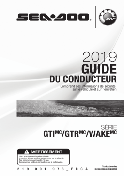 Sea-doo GTI, GTR, Wake Series 2019 Manuel du propriétaire