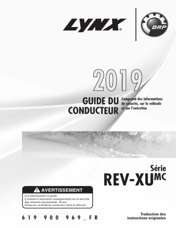 Lynx REV-XU Series 2019 Manuel du propriétaire | Fixfr