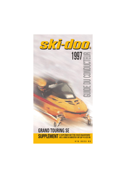 Ski-Doo Grand Touring Series 1997 Manuel du propriétaire